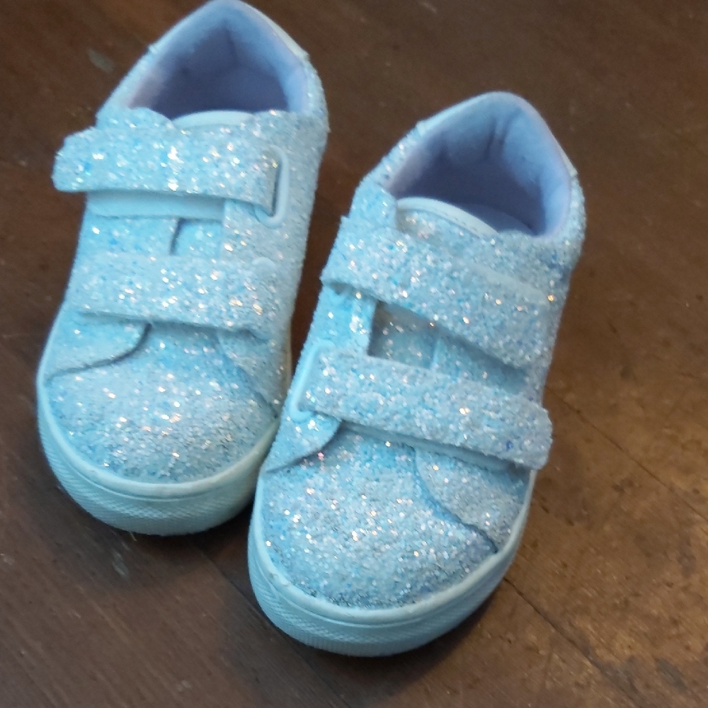 Cat & Jack Glittery Light Blue Kids Sneakers